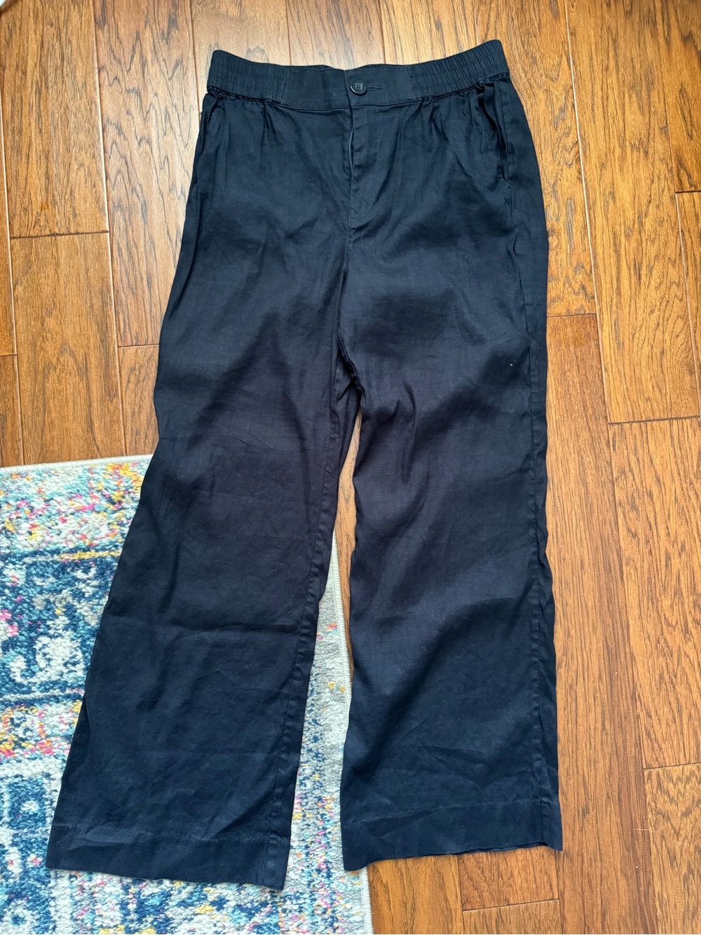 Cabi Navy Wide Leg Pull On Pants Medium
